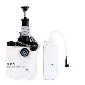 Manual Brake Fluid Bleeder Kit 3L Brake Fluid Reservoir 1000ML Waste Oil Bottle 0-85psi Pressure Gauge for Automotive Brake System Maintenance