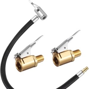 35cm Tire Inflator Hose Adapter Kit (2-Pack) with 8mm Car Valve Lever Plug Air Chuck for Tire Inflation