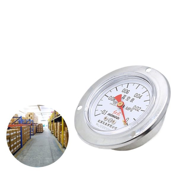 Hongqi Y-60BF/ZT Stainless Steel Axial Pressure Gauge M14*1.5 Back Connection Panel Mount Corrosion Resistant Manometer - รูปภาพ 2