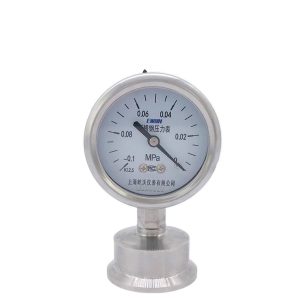 Sanitary Diaphragm Pressure Gauge Y60BFMC -0.1-0 MPa Stainless Steel Pressure Meter for Ewon HVAC Systems