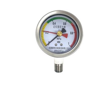 Analog Memory Pressure Gauge 0-1MPa (Water/Oil/Gas/Liquid) with Threaded Connection, 60mm Diameter, High Accuracy for Industrial HVAC Applications