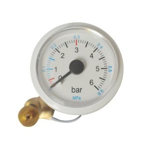 Boiler Pressure Gauge Y37Z (0-6 bar, G1/4" Axial Capillary Connection, 37mm Dial) for Wall-Mounted Boilers and HVAC Systems