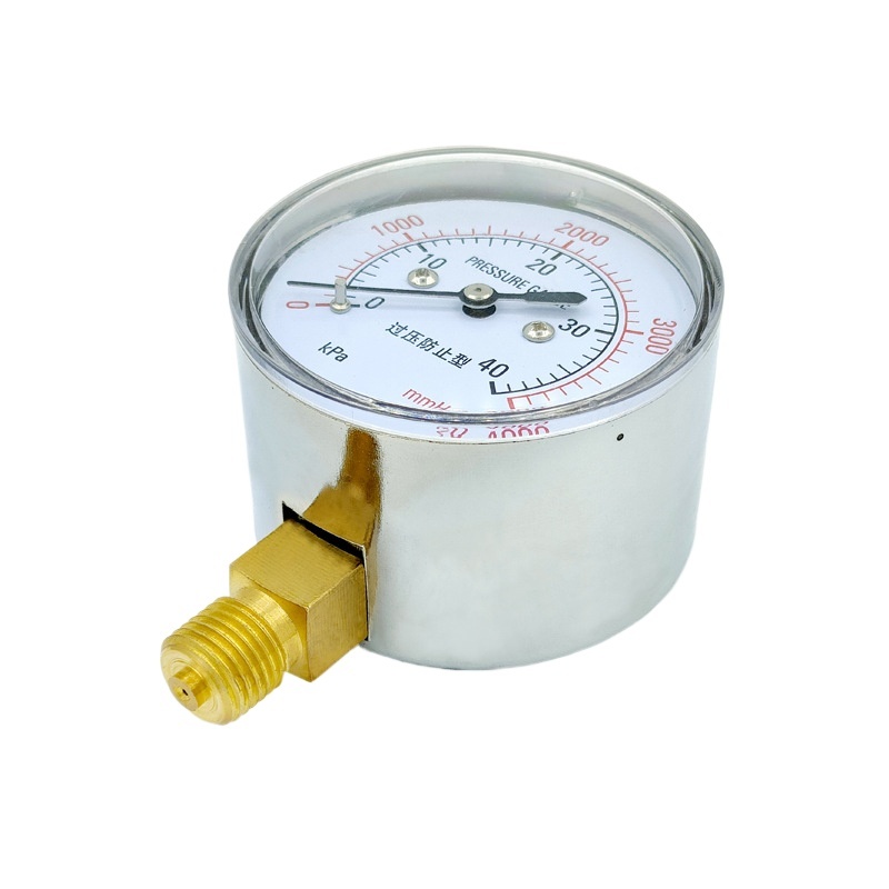 Membrane Pressure Gauge YE60 Series Over-Pressure Protection Micro Pressure Gauge for Gases, Oil, Liquids, Water and Air Systems - Image 2