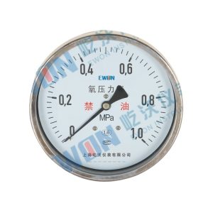 EWON Oxygen Pressure Gauge (0-1.0 MPa, Accuracy 1.6) for HVAC Systems, 150mm Diameter