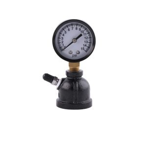 Black Iron Case Brass Joint Gas Pressure Gauge (2.0" / 50mm) - 0-15 PSI For Gas Pipeline Systems, Replaces YG3/4-23