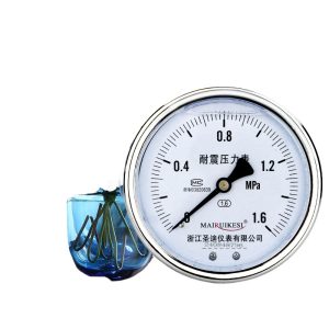 Analog Pressure Gauge YN100Z Axial Connection Shock-Resistant for HVAC Systems