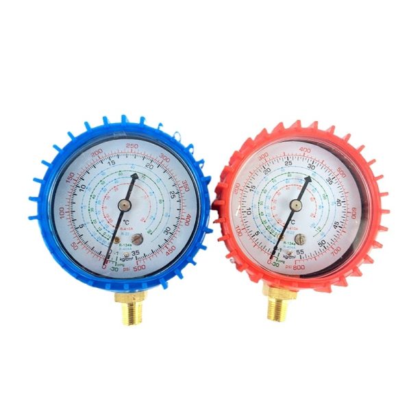 SONGLIN Refrigerant Manifold Gauge Set (R-134a, R-404A, R-22, R-410A) with Oil-Filled High/Low-Pressure Gauges