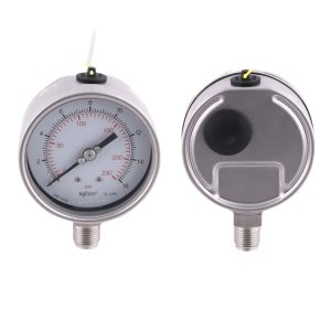 100mm Radial Oil Filled Pressure Gauge (0-16 kgf/cm2, CL 1.0%), All Stainless Steel Pressure Gauge, Laser Welded Vacuum Pressure Gauge YB100B
