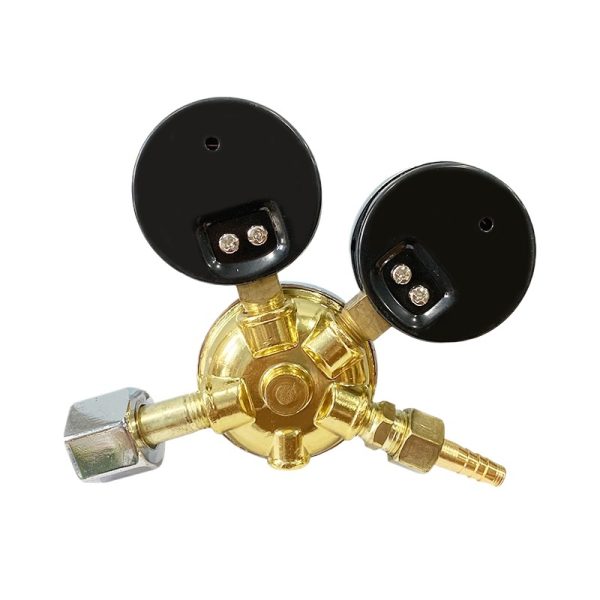 CO2 Gas Pressure Regulator Reducer for Cylinder Tank - Dual Gauge Meter for MIG/TIG Welding - Imej 2