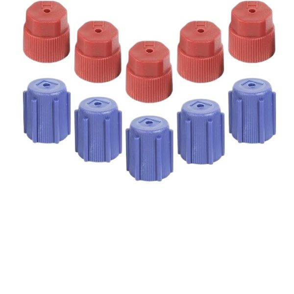 10 Pcs R134a AC Charge Port Caps, 13mm & 16mm HVAC Service Caps for Car Auto AC Systems