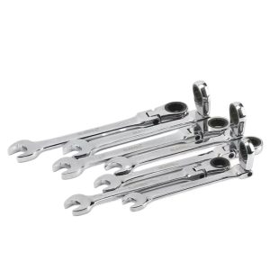 Flexible Head Ratcheting Combination Wrench Set (6MM-24MM) for HVAC Repair