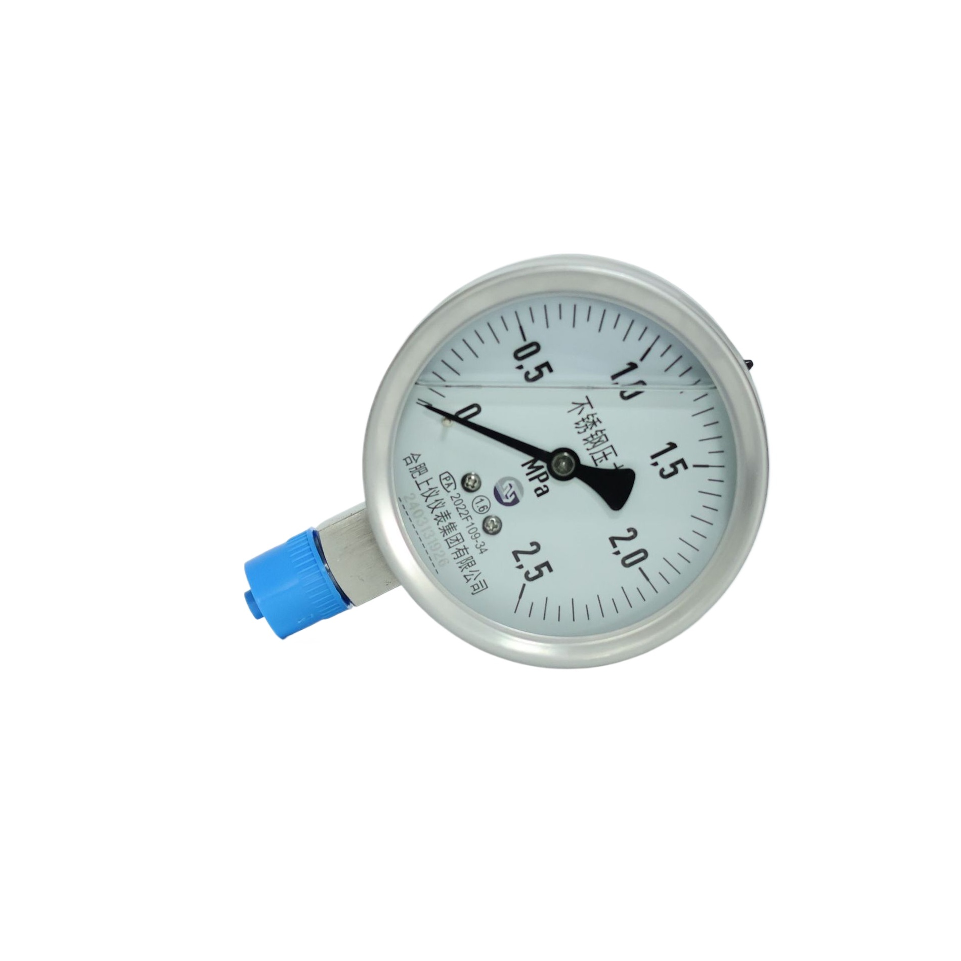 Durable Stainless Steel Pressure Gauge (0-2.5 MPa, 100mm Radial Connection) for Water, Hydraulic, Gas, and Oil Pressure Systems - Image 2