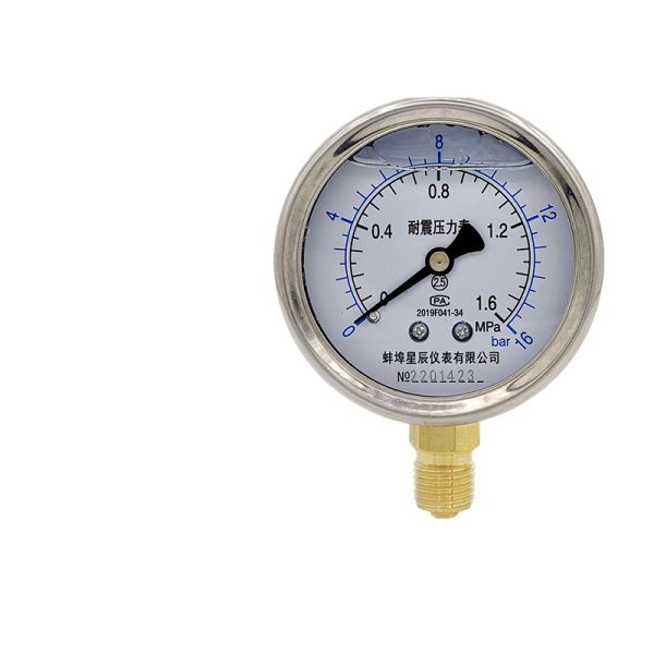 Durable YN-60 Seismic Pressure Gauge (0-1.6 MPa, 60mm Diameter) for Water, Air, Oil, Hydraulic Systems