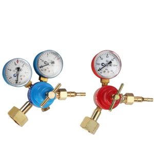 Welding Gas Regulator with Dual Gauge (0-2.5MPa) for Oxygen Tank, W21.8 Male Thread for Russian Standards