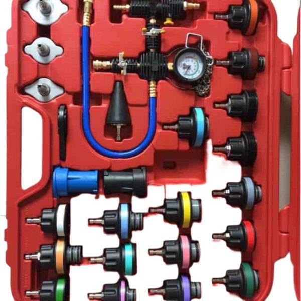 28-Piece Radiator Pressure Tester & Vacuum Coolant Refill Kit for Automotive Systems - Gambar 2