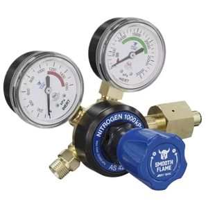 Single Stage Nitrogen Regulator with Dual Pressure Gauges (1600 kPa Inlet, 30000 kPa Outlet) for Argon/CO2/Inert Gases