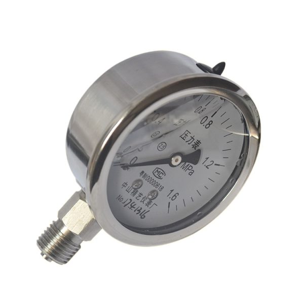 精艺 YN60BF Pressure Gauge (0-1.6 MPa, Radial M14*1.5, 60mm Diameter) for HVAC Systems - 이미지 2