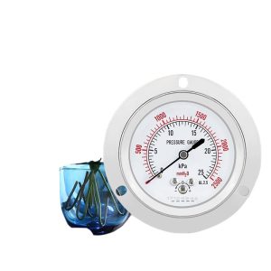 Membrane Pressure Gauge YE60ZT Axial Edge Panel Type (Pressure Range 0-25KPa, KL2.5) for Gas Pipeline Pressure Measurement