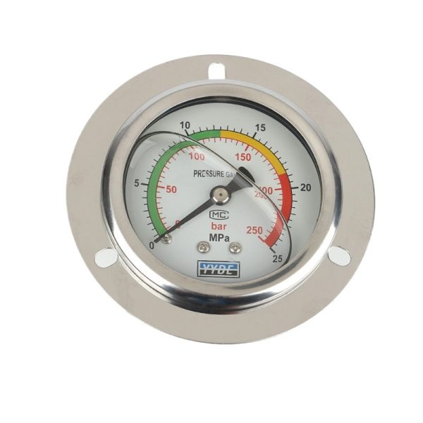 YYDE Axial Pressure Gauge (0-25 MPa/0-250 bar, 40mm Diameter, Stainless  Steel Case) for Industrial HVAC Systems.