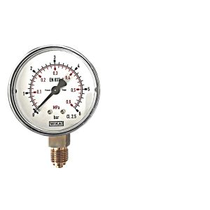 WIKA 111.10 Series Copper Alloy Pressure Gauge (0-6 bar/MPa, CL. 2.5) for HVAC Systems