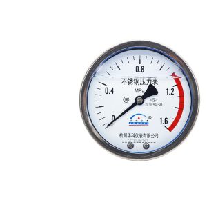 Yongyi YN100ZBF Stainless Steel Axial Pressure Gauge (0-1.6MPa) for HVAC Water, Hydraulic, Oil, Gas Systems Replaces No. 211109191