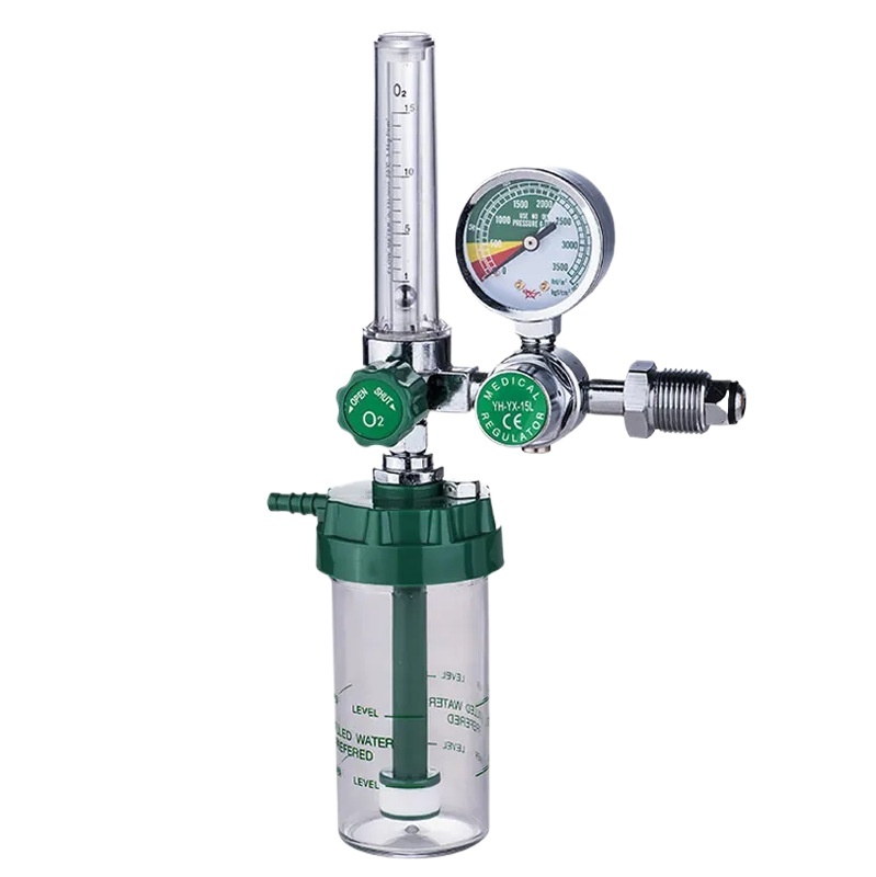 Oxygen Pressure Regulator with Flow Meter and Humidifier Bottle (0-25 MPa Input, 0.25 MPa Output, 1-10 L/min Flow) for Oxygen Cylinder, Male Thread - Image 4