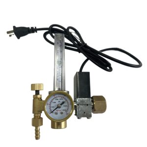 Argon CO2 Mig Tig Flow Meter Regulator with 0-25L/min Flow Rate, G5/8" Inlet, M16x1.5 Outlet, 3500 PSI Max Pressure Gauge for Welding Applications