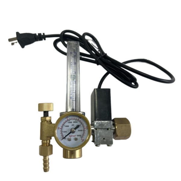 Argon CO2 Mig Tig Flow Meter Regulator with 0-25L/min Flow Rate, G5/8" Inlet, M16x1.5 Outlet, 3500 PSI Max Pressure Gauge for Welding Applications