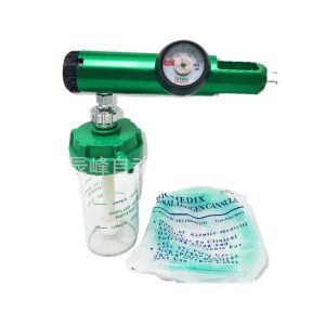 Medical Oxygen Pressure Regulator with Humidifier Bottle and Nasal Cannula for Oxygen Therapy