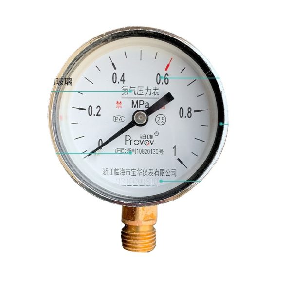Provov Y-60 Nitrogen Pressure Gauge (0.4/1/1.6/2.5/4/6/10/25 MPa) for HVAC Systems - Imej 2