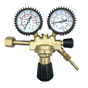 Dual Gauge Gas Pressure Reducer Regulator (EN 562) for Argon/CO2 Welding with W 21.8 x 1/14 Inlet Connection