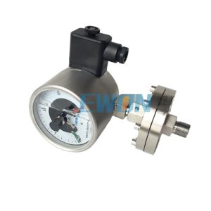 Diaphragm Pressure Gauge Stainless Steel Electric Contact YXC-100BF/ML 100mm Dial High Precision, for HVAC Systems