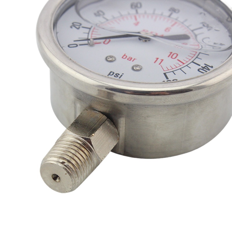 All Stainless Steel Pressure Gauge 0-11 Bar / 0-160 psi with Radial Thread Connection for HVAC Systems - Image 3
