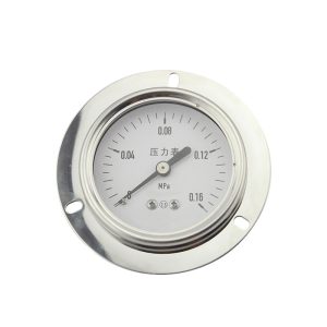 Face Mount Pressure Gauge Y50 Axial Vacuum Stainless Steel 0-0.16 MPa for Equipment Cabinets Replaces Y50 Axial Pressure Gauge