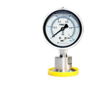 MENGCHUAN YNTP-60BF Diaphragm Pressure Gauge (0.1MPa-4MPa, -0.1MPa-2.4MPa) Stainless Steel Sanitary Clamp Connection for Food Industry