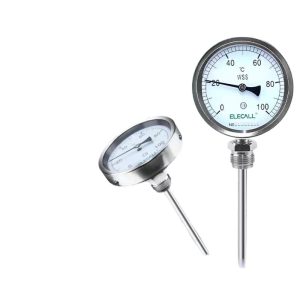 ELECALL WSS Bimetal Thermometer (Axial/Radial Optional, 0-100°C) for Boiler Steam, Gas, Liquid Applications
