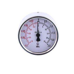 Copper Plated 304 Stainless Steel Diaphragm Pressure Gauge YH80Z25B (80mm Dial, -1bar to 2.5bar Range) for HVAC Systems, Replaces EN 37-3