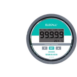 ELECALL EM2000S Digital Differential Pressure Transmitter Gauge (24V DC, 4-20mA Output, ±1% Accuracy) for HVAC Systems, Cleanrooms, and Industrial Applications