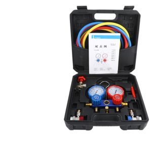 Automotive AC Refrigerant Manifold Gauge Set (Low: 0-35bar 0-500psi, High: 0-55bar 0-800psi) for R134A R22 R410A Systems