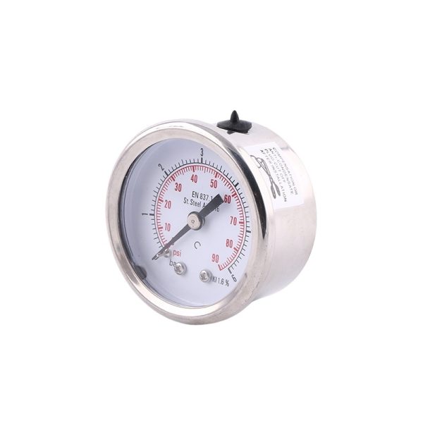 50mm Axial Stainless Steel Case Copper Joint Glycerin Pressure Gauge for HVAC Systems EN 837.1 YN50CL2 - Image 3