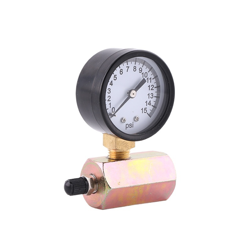 NINE CONTINENTS 2.0" Gas Pressure Gauge 0-15psi with Galvanized Valve Body YG3/4-11 for Pipe Systems - Image 2