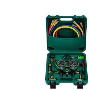 Manifold Gauge Set R410 R22 R404 Refrigerant HVAC Air Conditioner Diagnostic Tool Kit with Dual Movement Gauges