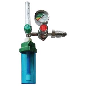 Medical Oxygen Pressure Regulator CGA540 with Flowmeter (0-15 L/min) and Humidifier for Oxygen Therapy Replaces ATOR-1 Bull Nose