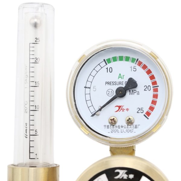 Full Brass Argon Pressure Regulator YQAR-04C (0-25 MPa) for Welding & Flow Control - Image 2