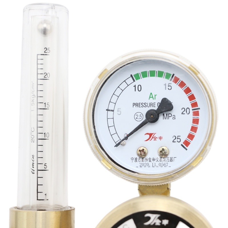 Full Brass Argon Pressure Regulator YQAR-04C (0-25 MPa) for Welding & Flow Control - Image 2