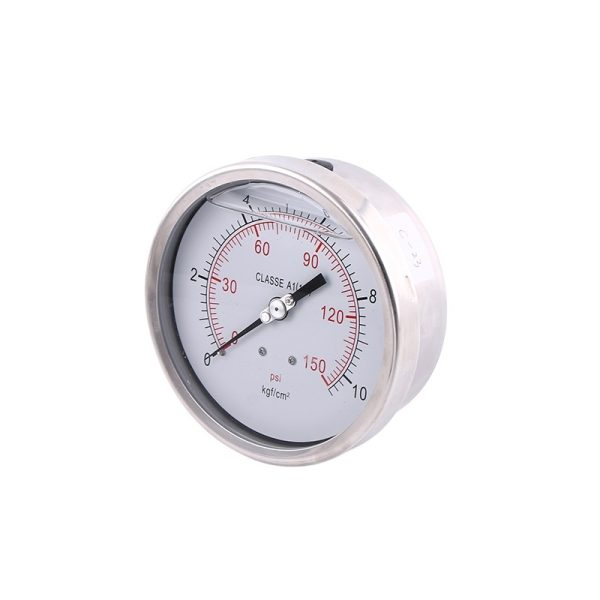100mm Axial Oil Filled Pressure Gauge YB100ZB for HVAC Systems, 0-150 PSI, Stainless Steel, Class A1 (1%) - 이미지 3