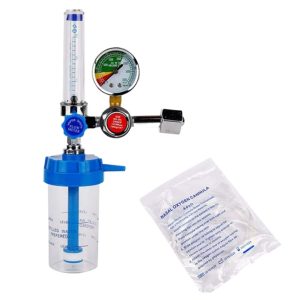 Medical Oxygen Regulator Flowmeter with Pressure Gauge and Humidifier Bottle, 0-25 MPa 1-10L/min, for Oxygen Therapy