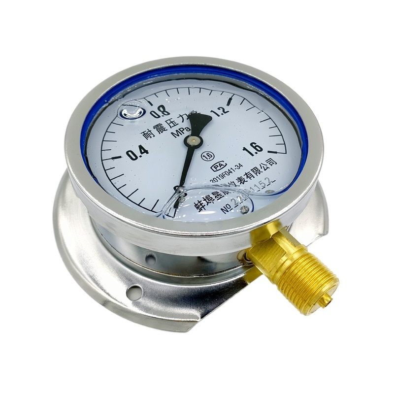 Durable YN-100T Series Shock-Resistant Pressure Gauge (0-1.6MPa) for Water, Gas, Oil, Hydraulic Systems - Image 2