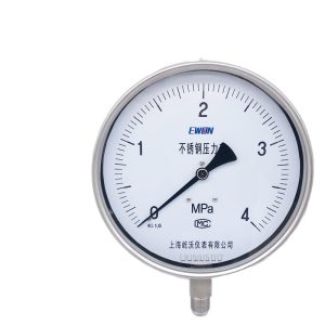 Durable Stainless Steel Pressure Gauge EWON YTF-200H (0-4 MPa, KI 1.6) for Industrial HVAC Systems