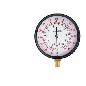 TONGHE Radial Pressure Gauge (0-10kg/0-140psi, 1bar=00kPa) for Water, Air, Oil Pressure Measurement, Shock Resistant